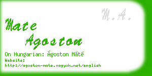 mate agoston business card